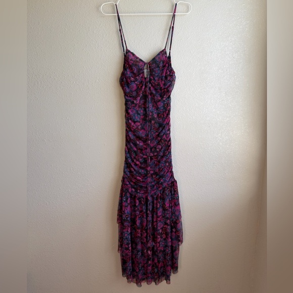 MISA Los Angeles Nicola Midi Dress in Electric Ditsy - Picture 2 of 8